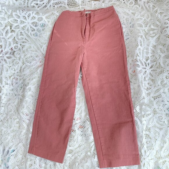 Oak + Fort Dusty Rose Cropped Trousers - M - Picture 1 of 10
